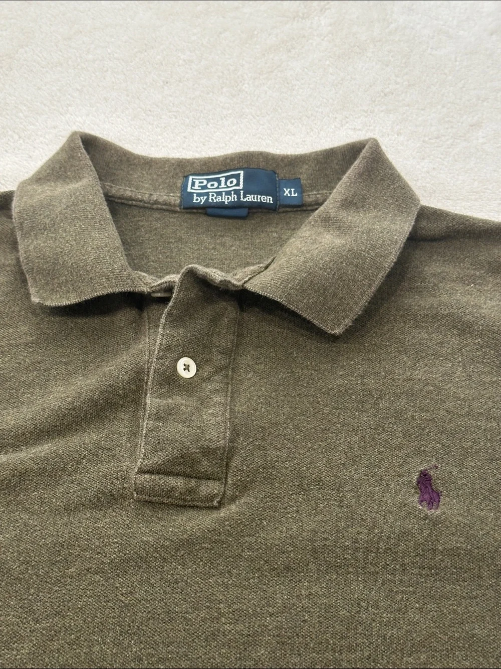 Polo by Ralph Lauren Classic Olive Polo Shirt - Men's XL Casual Polo
